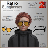 Retro Sunglasses [2cute] Gold Glass Lense