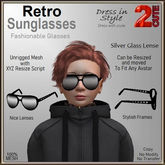 Retro Sunglasses [2cute] Silver Glass Lense