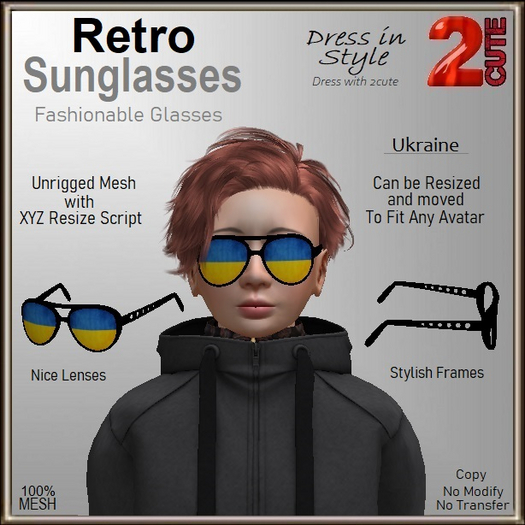 Retro Sunglasses [2cute] Ukraine