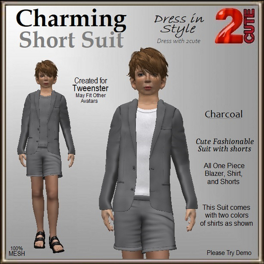 Charming Short Suit [2cute] Charcoal