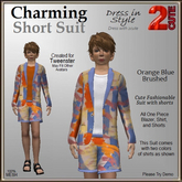 Charming Short Suit [2cute] Orange Blue Brushed