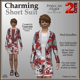Charming Short Suit [2cute] Red Doodles