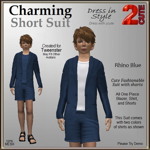 Charming Short Suit [2cute] Rhino Blue