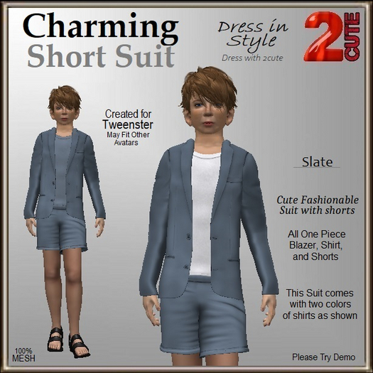 Charming Short Suit [2cute] Slate