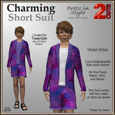 Charming Short Suit [2cute] Violet Print