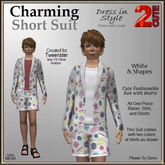 Charming Short Suit [2cute] White & Shapes
