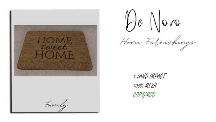 .De Novo.. Welcome Mat HOME SWEET HOME Box