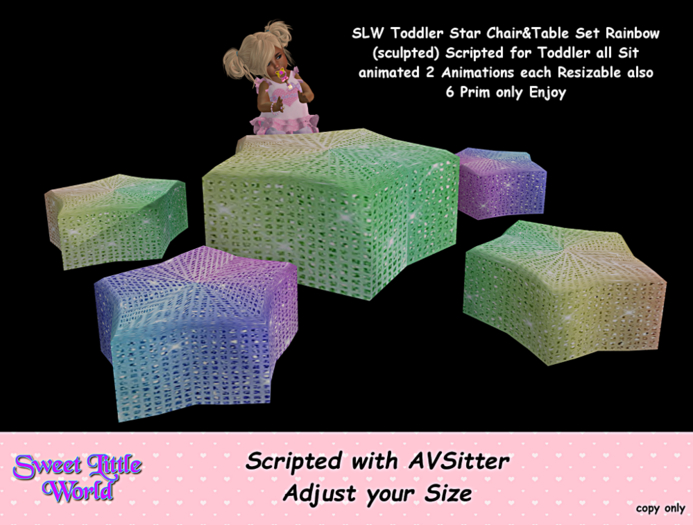 SLW Toddler Star Chair&Table Set Rainbow