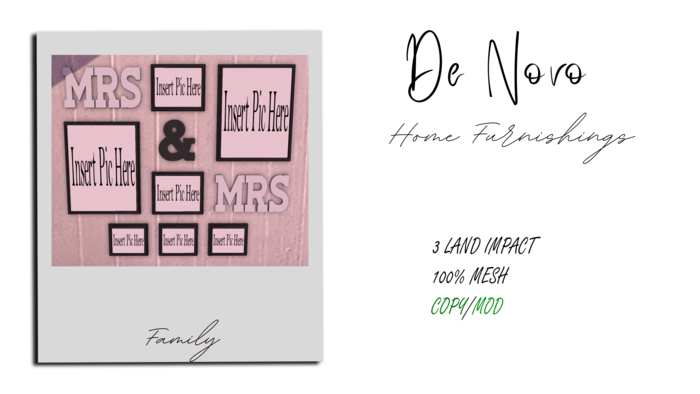 ..De Novo.. Mrs & Mrs Frame Box