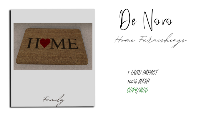 ..De Novo.. Welcome Mat HOME Box