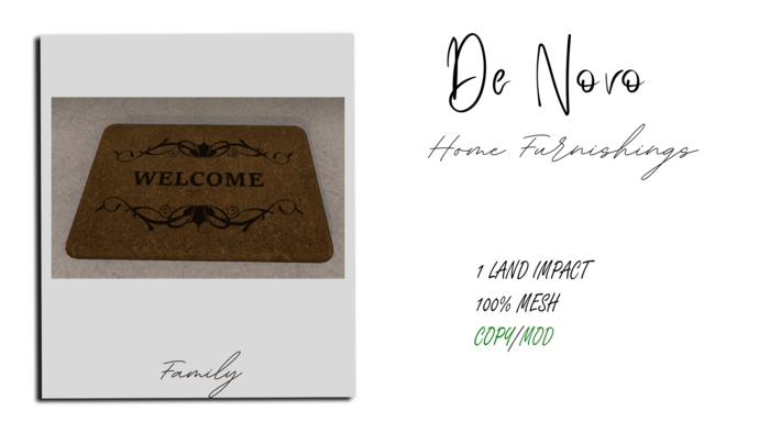 ..De Novo.. Welcome Mat
