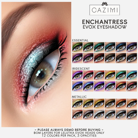 :CAZIMI: Enchantress EvoX Eyeshadow - All Colors DEMO