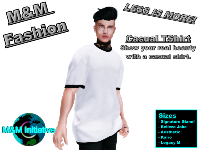 M&M Fashion - Casual T-Shirt - White