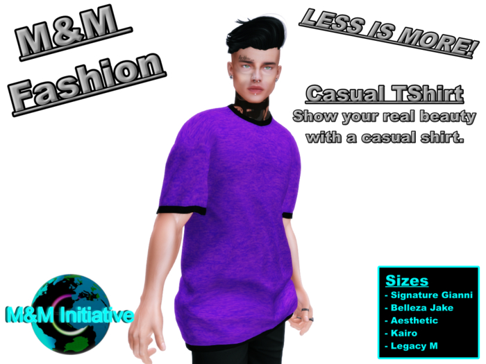 M&M Fashion - Casual T-Shirt - Purple