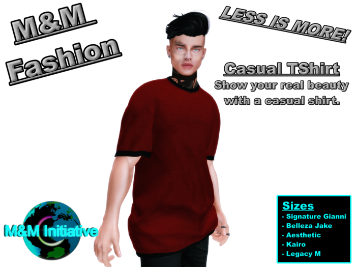 M&M Fashion - Casual T-Shirt - Red