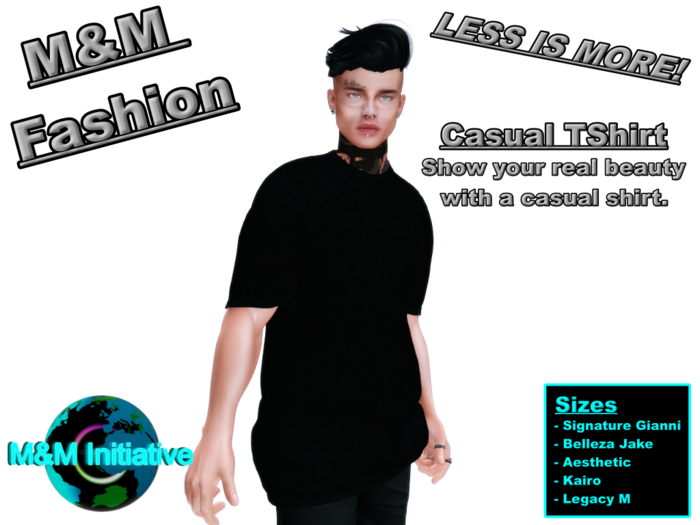M&M Fashion - Casual T-Shirt - Black