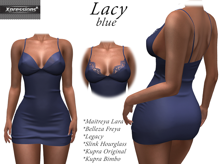 [Xprs] - Lacy Dress Blue