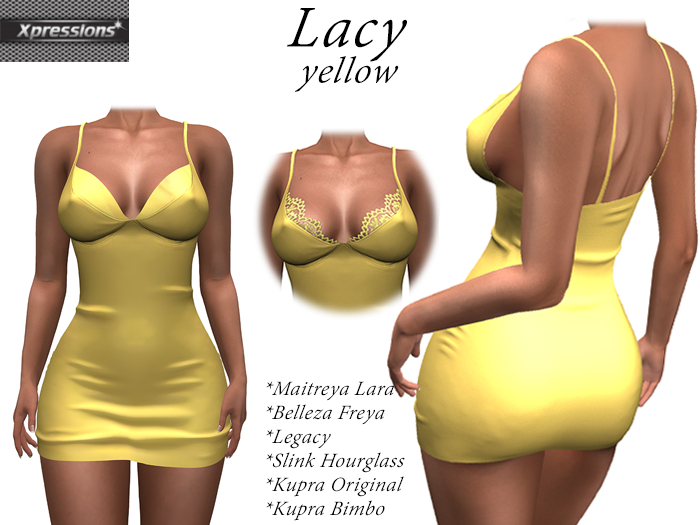 [Xprs] - Lacy Dress Yellow