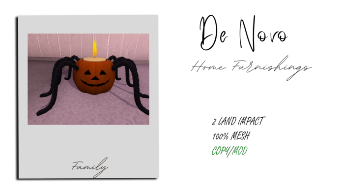 ..De Novo.. Pumpkin Spider candle Box