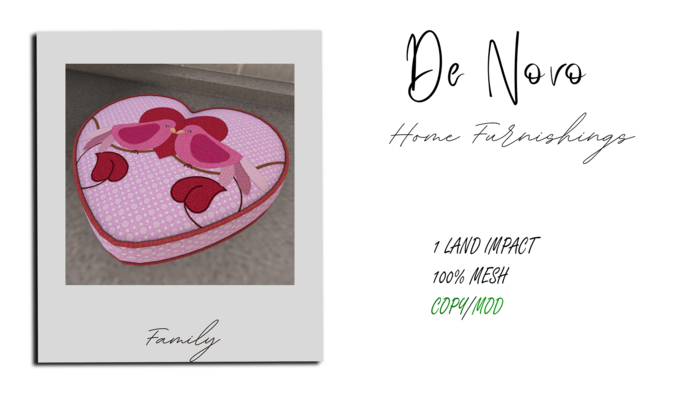 ..De Novo.. Love Birds Cushion 