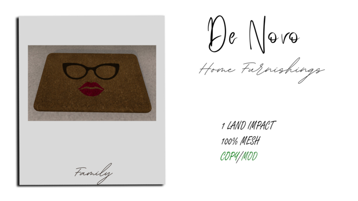 ..De Novo.. Welcome Mat LIPS