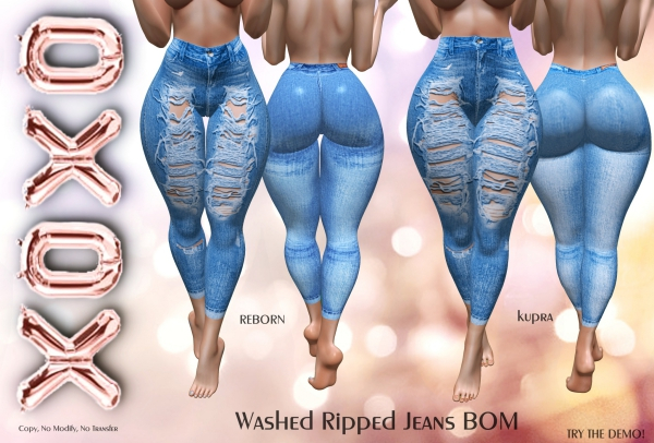 XOXO Washed Ripped Jeans Blue BOM
