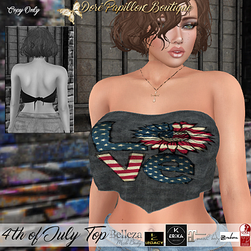 DPB 4th of July Top - No 15 *Maitreya, Slink, Belleza, Legacy, Reborn & Erika*