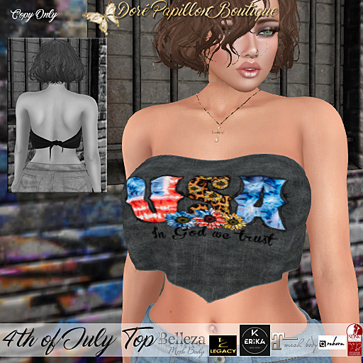 DPB 4th of July Top - No 13 *Maitreya, Slink, Belleza, Legacy, Reborn & Erika*