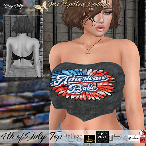 DPB 4th of July Top - No 12 *Maitreya, Slink, Belleza, Legacy, Reborn & Erika*