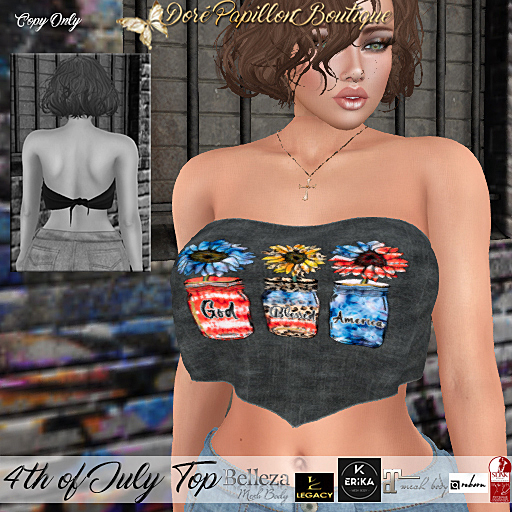 DPB 4th of July Top - No 10 *Maitreya, Slink, Belleza, Legacy, Reborn & Erika*