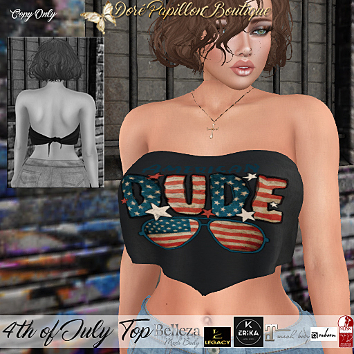 DPB 4th of July Top - No 8 *Maitreya, Slink, Belleza, Legacy, Reborn & Erika*
