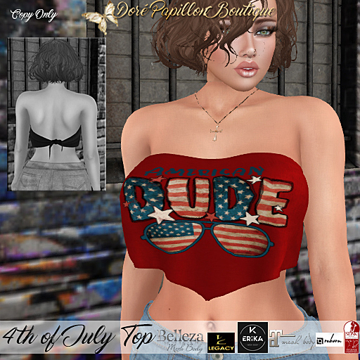 DPB 4th of July Top - No 7 *Maitreya, Slink, Belleza, Legacy, Reborn & Erika*