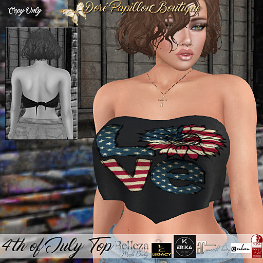 DPB 4th of July Top - No 6 *Maitreya, Slink, Belleza, Legacy, Reborn & Erika*