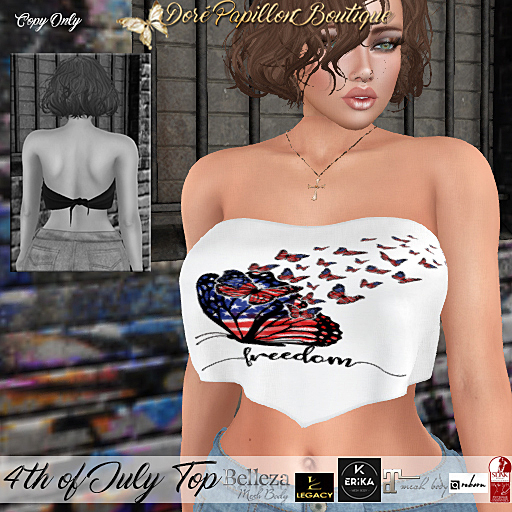 DPB 4th of July Top - No 3 *Maitreya, Slink, Belleza, Legacy, Reborn & Erika*