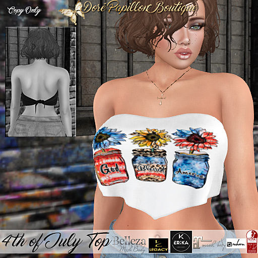 DPB 4th of July Top - No 2 *Maitreya, Slink, Belleza, Legacy, Reborn & Erika*