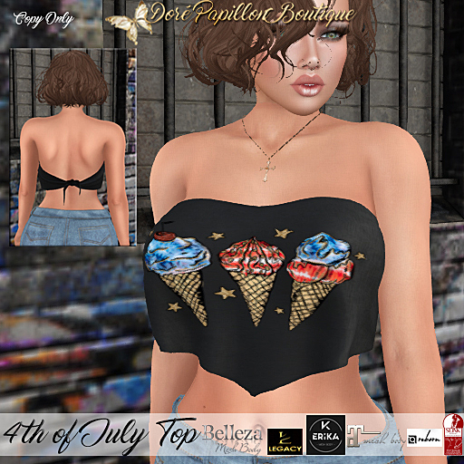 DPB 4th of July Top - No 1 *Maitreya, Slink, Belleza, Legacy, Reborn & Erika*