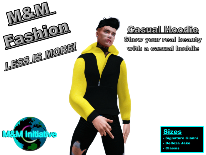 M&M Fashion - Casual Hoodie - Yellow