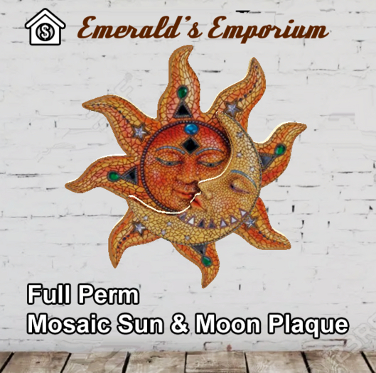 FULL PERM Mosaic Sun & Moon Plaque 3d Mesh