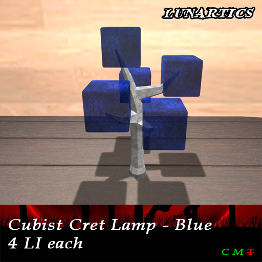 Lunartics - cubist cret lamp - blue