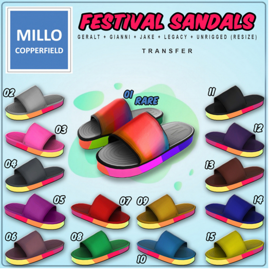 Millo 7 Second Life Marketplace - 7. Millo Copperfield - Festival Sandals