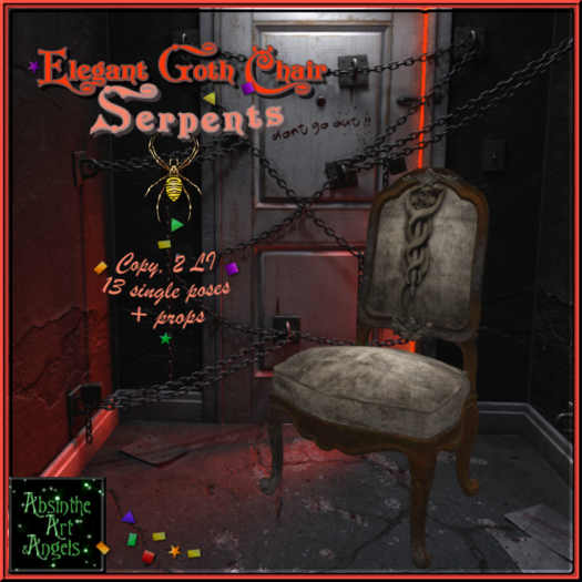 Elegant Goth Chair Serpents