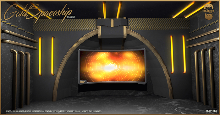 Gold Spaceship Backdrop - The Bearded Guy