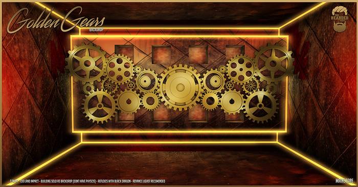 Golden Gears Backdrop - The Bearded Guy