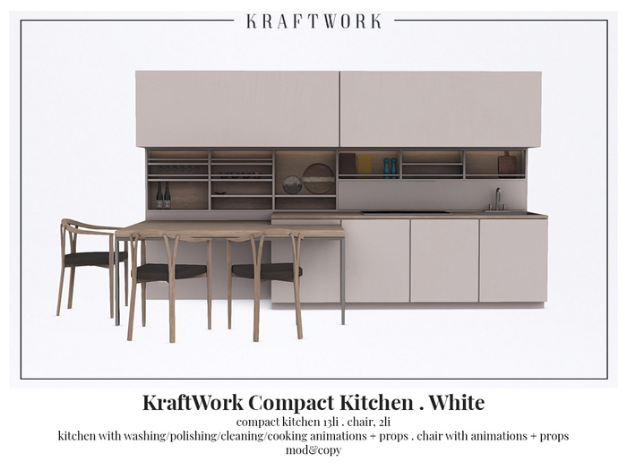 KraftWork Compact Kitchen . White (Add Me)