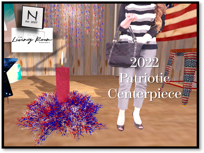 PATRIOTIC Centerpiece Candle with flame