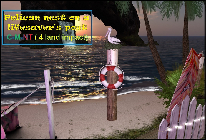 Pelican nest with lifesaver