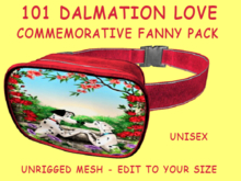 02. FANNY PACK BELLY BAG PURSE UNISEX - DALMATIONS LOVE - Adults, Teen, Child, Kids, Baby. Resize to Fit: COPY/MODIFY