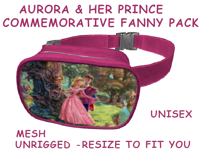 04. FANNY PACK BELLY BAG PURSE UNISEX -AURORA PRINCESS & PRINCE - Adults, Teen, Child, Kids, Baby. Resize: COPY/MODIFY