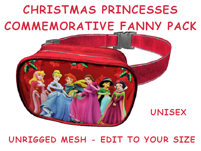06. FANNY PACK BELLY BAG PURSE UNISEX - CHRISTMAS PRINCESSES - Adults, Teen, Child, Kids, Baby. Resize to Fit: COPY/MOD