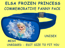 08. FANNY PACK BELLY BAG PURSE UNISEX - ELSA PRINCESS - Adults, Teen, Child, Kids, Baby. Resize to Fit: COPY/MODIFY